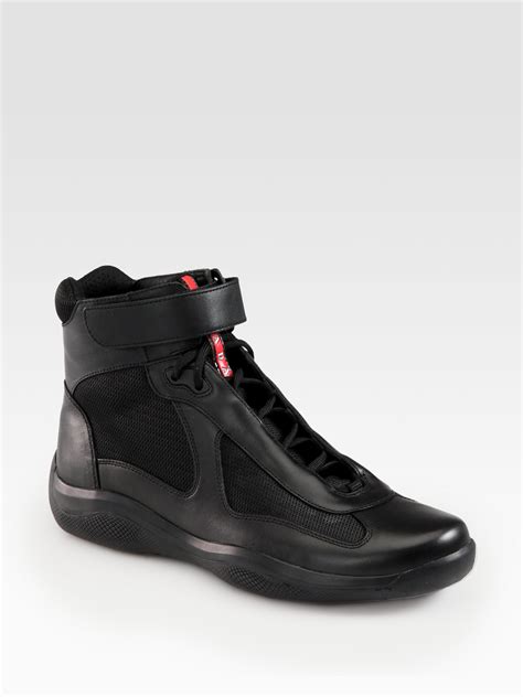 prada snekaer|Prada designer high top sneakers.